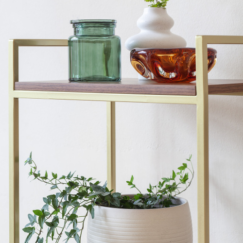 Стеллаж ALTO, золотой, ЛДСП Орех, 45*30*145 фото 3