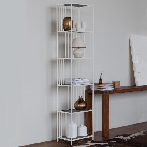 Стеллаж SOHO MINI, белый, тонированное стекло, 45*30*195 фото 2