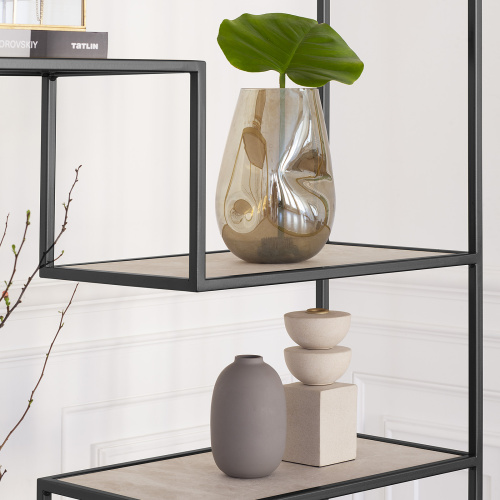 Стеллаж JAQLENE, черный, керамика Слоновая кость, 100x30*200 фото 5