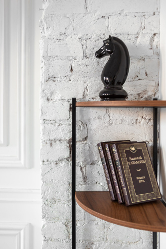 Стеллаж ALLEN, черный, ЛДСП Орех, 33*33*145 фото 17