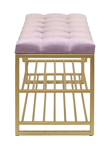 Обувница GARDA PLUS, золотая, Dusty Pink, каретная стяжка, 85*40*52 фото 5