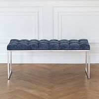 Банкетка ALBA, н/ж сталь, Steel Blue, каретная стяжка, 110*40*45