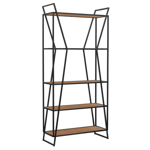 Стеллаж OSLO MINI, черный, ЛДСП Робиния, 80*33*171 фото 8