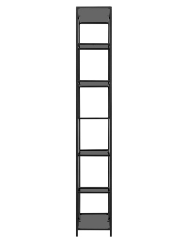 Стеллаж MALTA MINI, черный, тонированное стекло, 80*30*175 фото 5