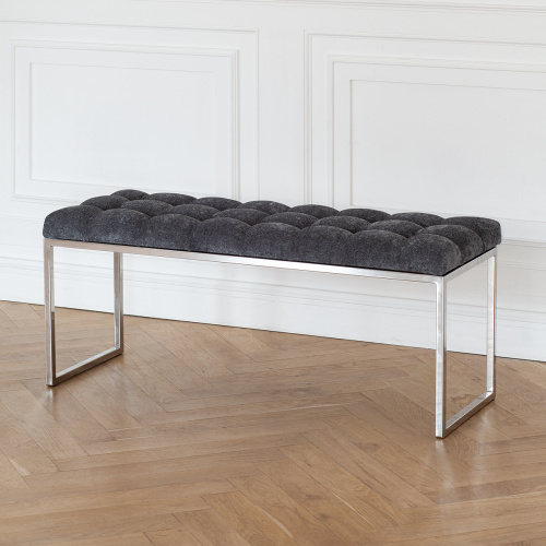 Банкетка ALBA, н/ж сталь, Steel Grey, каретная стяжка, 110*40*45 фото 2