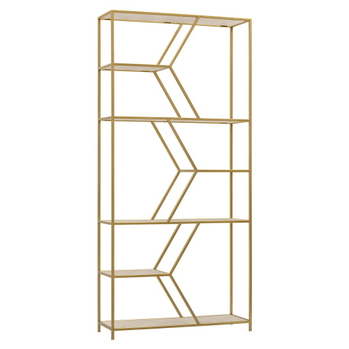 Стеллаж MALTA, золотой, керамика Ivory, 90*30*192 фото 7