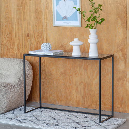 Консоль TORI, черная/стекло, 110*40*82