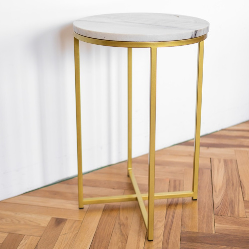 Столик журнальный STELLA, золотой, 40*40*60 фото 2