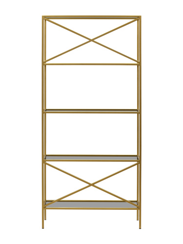 Стеллаж KARIN-800, золотой, тонированное стекло, 80*30*175 фото 7