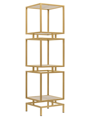 Стеллаж CUBIC-3, золотой, керамика Ivory, 40*40*150,5 фото 4
