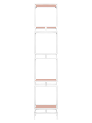 Стеллаж CUBIC-4, белый, ЛДСП Розовый антик, 1965x400x400 фото 3