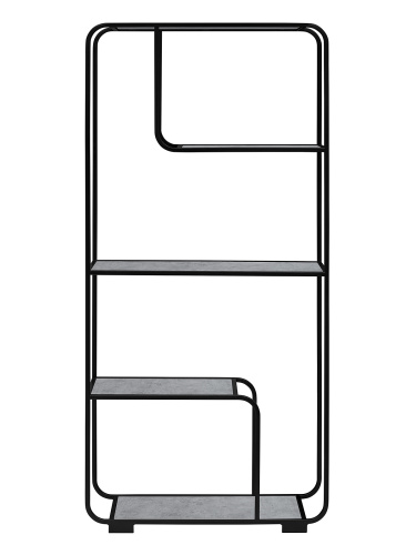 Стеллаж SIENA, черный, ЛДСП Бетон светлый, 80*30*173 фото 2