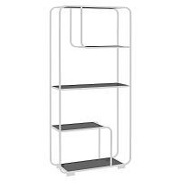 Стеллаж SIENA, белый, тонированное стекло