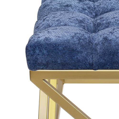 Банкетка ZUMA, золотая, Steel Blue, каретная стяжка, 110*40*45 фото 4