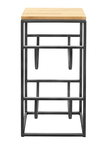 Подставка для 2 бутылок, со столиком из дуба, черная фото 7