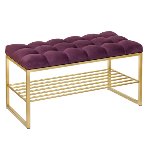 Банкетка RUBY MINI, золотая, Marsala, каретная стяжка, 85*40*45 фото 6