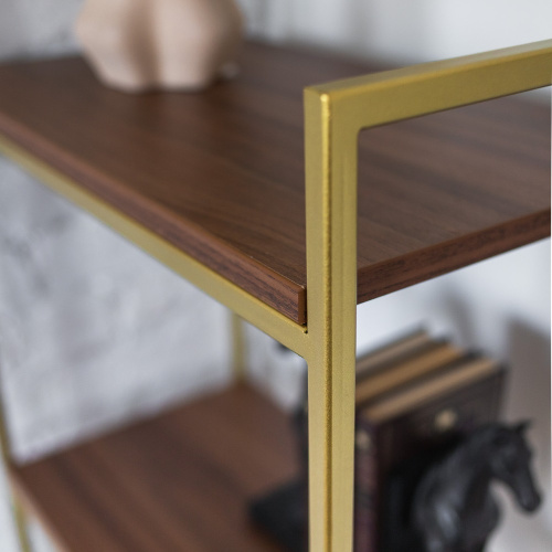 Стеллаж ALTO, золотой, ЛДСП Орех, 55*30*145 фото 6