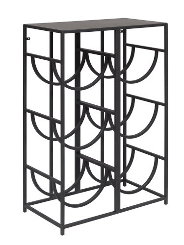 Подставка для 6 бутылок со столиком, черная