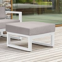 Пуф уличный SANTORINI, алюминий белый, светло-серая рогожка