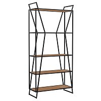 Стеллаж OSLO MINI, черный, ЛДСП Робиния