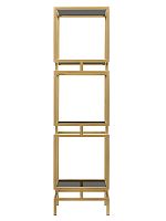 Стеллаж CUBIC-3, золотой, тонированное стекло, 40*40*150,5