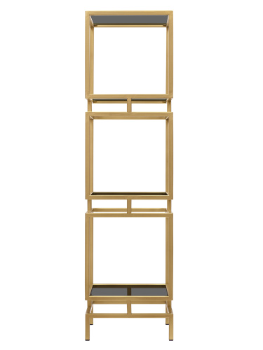 Стеллаж CUBIC-3, золотой, тонированное стекло, 40*40*150,5