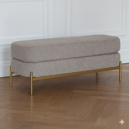 Банкетка MODENA, золотая, BUKLE Grey, 110*40*43 фото 4