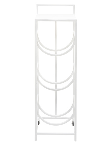 Подставка для 3 бутылок со столиком и с колесами, белая фото 6