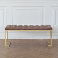 Банкетка OMEGA, золотая, Mocco, каретная стяжка, 110*40*45