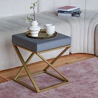 Пуф Chelsea, золотой, Light Blue, 40*40*45