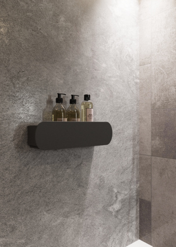 Полка для ванной комнаты OMEGA, 50 см, нерж. сталь, черная