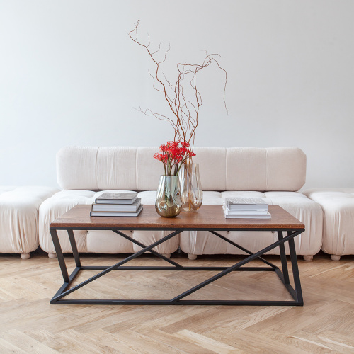 Cтолик кофейный PORTER, черный/дуб, 130*70*42