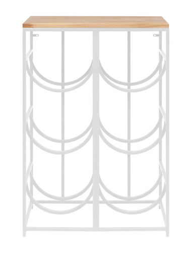 Подставка для 6 бутылок со столиком из дуба, белая фото 8