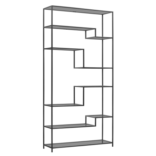 Стеллаж JAQLENE, черный, стекло