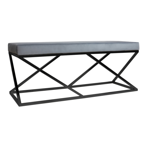 Банкетка ZUMA, черная, Light Blue, 110*40*45 фото 3