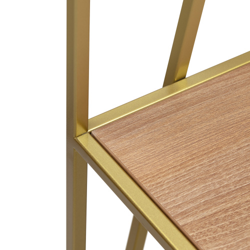 Стеллаж OSLO MINI, золотой, ЛДСП Робиния, 80*33*171 фото 10