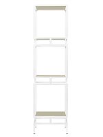 Стеллаж CUBIC-3, белый, ЛДСП Серый камень, 40*40*150,5