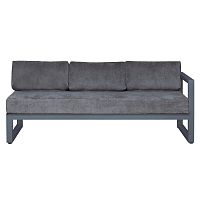 Диван уличный CAPRI модульный с правым подлокотником, алюминий цвет серый, темно-серый велюр