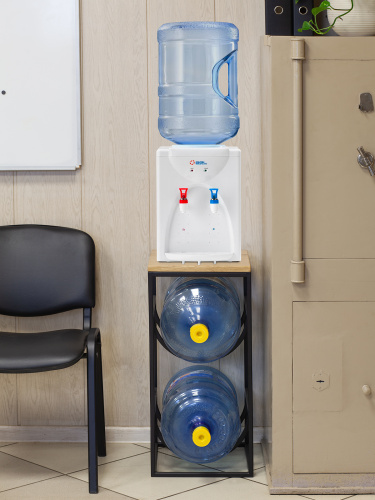 Подставка для 2 бутылок, со столиком из дуба, черная фото 10