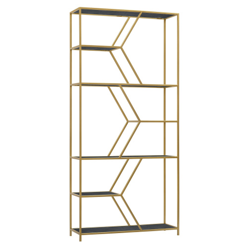 Стеллаж MALTA, золотой, керамика Antracite, 90*30*192