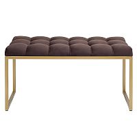 Банкетка ALBA MINI, золотая, Kashtan, каретная стяжка, 85*40*45