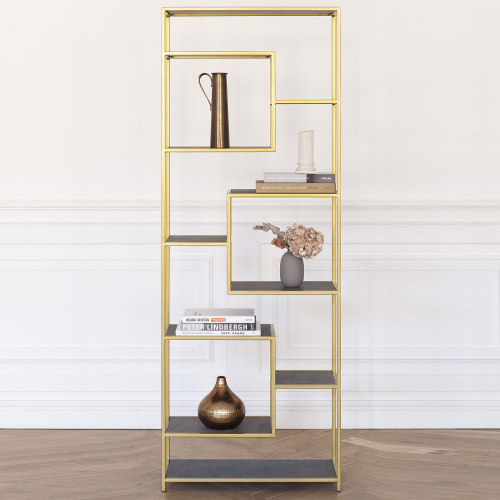 Стеллаж OLIVIA, золотой, керамика антрацит фото 4