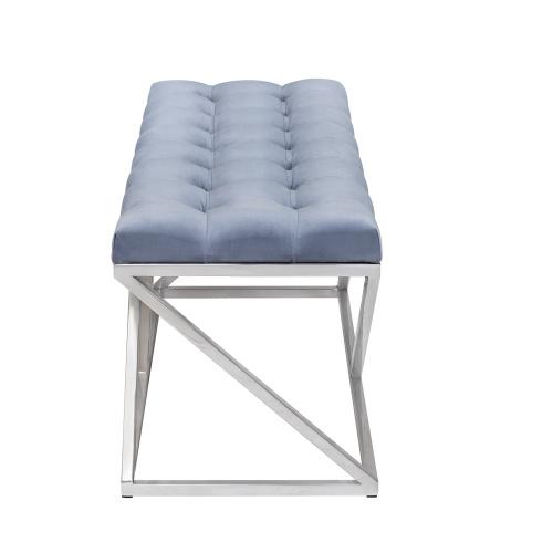 Банкетка ZUMA, н/ж сталь, Light Blue, каретная стяжка, 110*40*45 фото 6