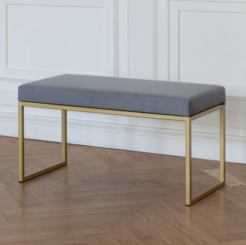 Банкетка ALBA MINI, золотой, Light Blue, 85*40*45 фото 2