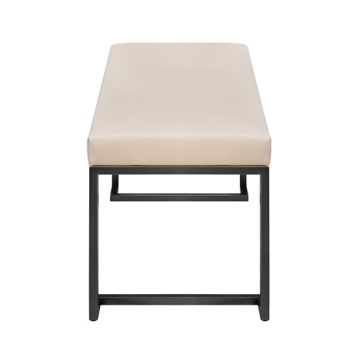 Банкетка OMEGA MINI, черная, экокожа Light Beige, 85*40*45 фото 3