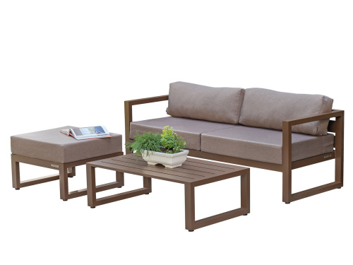 Набор садовой мебели CAPRI / 3 предмета: диван, столик, пуф / коричневый (S3C) фото 27