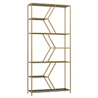 Стеллаж MALTA, золотой, тонированное стекло