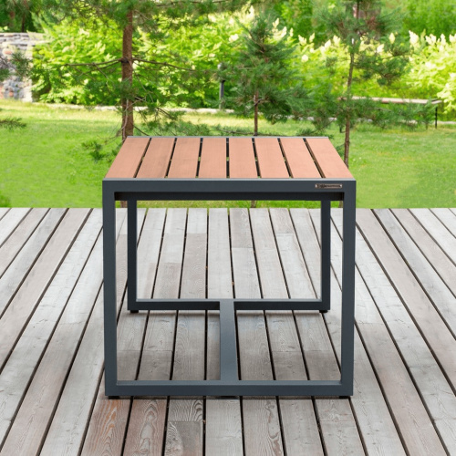 Стол обеденный SANTORINI, алюминий LAVA, дерево