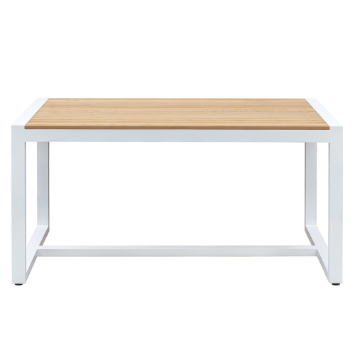 Стол уличный обеденный SANTORINI, алюминий белый, дерево, 150*87*77 фото 5