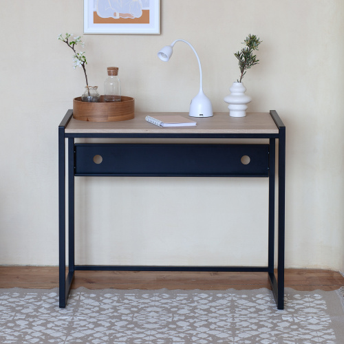 Стол письменный AGORA, 90*50*76,5, черный, ЛДСП Дуб Натуральный фото 4